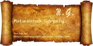 Matauschek Gergely névjegykártya