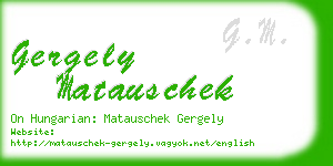 gergely matauschek business card